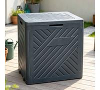 Gr8 Garden 120L Plastic Garden Storage Box Outdoor Shed Chest in Dark Grey Gr8 Garden Dark Grey