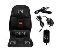 Gr8 Garden 12V Heated Massage Seat Cushion 5 Motor Lumbar Pad in Black Gr8 Garden Black