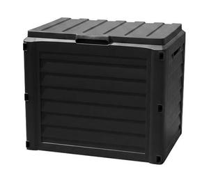 Gr8 Garden 140L Garden Storage Box Outdoor - Weather Resistant Lockable Cushion & Tool Storage Chest, Anthracite Grey Wood Effect Plastic, Portable Patio Balcony Storage with Handles, Easy Assembly
