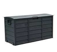 Gr8 Garden 300L Black Plastic Garden Storage Box with Lid for Cushions & Tools