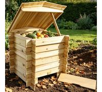 Gr8 Garden 300L Wooden Slatted Garden Compost Bin Large Outdoor Composter