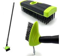 Gr8 Garden 3In1 Extendable Weed Brush Garden Patio Cleaner Moss Leaf Removal Scraping Tool