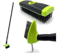 Gr8 Garden 3in1 Extendable Weed Brush Garden Patio Cleaner Moss Leaf Removal Scraping Tool in Green Gr8 Garden Green