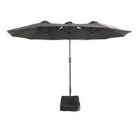 Gr8 Garden 4.6M Garden Parasol Double Sided Umbrella in Dark Grey Gr8 Garden Dark Grey