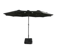 Gr8 Garden 4.6M Patio Parasol Large Double Sided Garden Umbrella Crank Handle Base Black