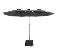 Gr8 Garden 4.6M Garden Parasol Double Sided Umbrella in Dark Grey Gr8 Garden Dark Grey
