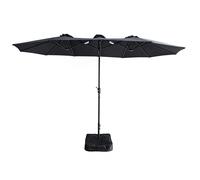 Gr8 Garden 4.6m Patio Parasol Large Double Sided Garden Umbrella With Crank Base Navy Blue - Navy Blue