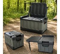 Gr8 Garden 55L Foldable Storage Box Chair & Camping Table in Black Gr8 Garden Black