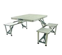Gr8 Garden Aluminium Folding Picnic Table & Chairs Set Portable Outdoor Camping Bench