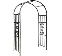 Black Metal Garden Rose Arch Arbour Climbing Plant Trellis Wedding Archway Patio