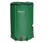 Gr8 Garden Collapsible 250L PVC Garden Water Butt Portable Tank with Zipped Lid Drain Tap in Green Gr8 Garden Green