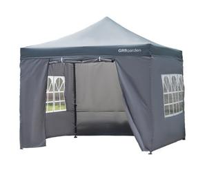 Gr8 Garden Commercial Grade Grey Pop Up Gazebo Waterproof Heavy Duty Market Stall Tent 3X3M