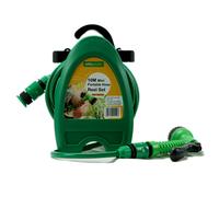 Gr8 Garden Garden 10M Hose Reel Watering Gun Compact Portable Hose Pipe Cart Sprayer in Green Gr8 Garden Green