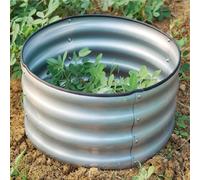 Gr8 Garden Outdoor Raised Planter Pot Metal Steel Vegetable Flower Herb Grow Bed Box (60cm x 30cm, Round Galvanised Steel)
