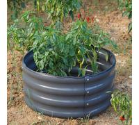 Gr8 Garden Grey Steel Raised Bed Planter Round Trough Box 60 x 30cm | Size: 60 x 30 cm Gr8 Garden Grey 60 x 30 cm