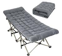Gr8 Garden Heavy Duty Folding Camping Cot Bed 190cm Portable in Grey Gr8 Garden Grey