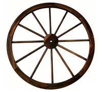 Large 90cm Wooden Garden Cart Wagon Wheel Rustic Wall Fence Decor
