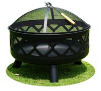 Gr8 Garden Large Round Fire Pit Bowl 24 Inch Outdoor Garden Wood Log Heater Charcoal Burner Firepit Patio Camping BBQ Brazier