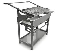 Gr8 Garden Large Stainless Steel Charcoal BBQ Grill with Flip Cooking Rack & Side Shelf, Outdoor Garden Barbecue