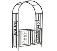 Gr8 Garden Metal Garden Gate Wedding Rose Arch Pergola Archway Climbing Plant Trellis Black