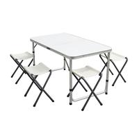 Gr8 Garden Portable Folding Camping Picnic Table with 4 Stools Outdoor Garden & Festival Table Chair Set