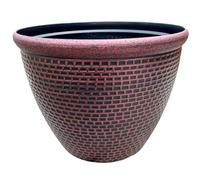 Gr8 Garden Large 36cm Plastic Round Cromarty Plant Pot Flower Planter Water Grow Tub Garden Patio Indoor Outdoor Decor (Red, Pack of 1)