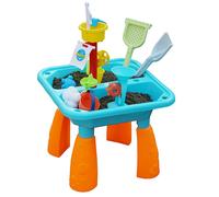 Gr8 Garden Sand Pit and Water Table Outdoor Garden Summer Beach Childrens Kids Toy Activity Play Set With Watering Can Spade Rake Moulds Accessories