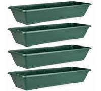 Large 72cm Garden Plastic Trough Balcony Planter Flower Plant Pot Tub Window Box[Set Of 2 Green]