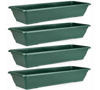 Gr8 Garden Large Plastic Trough Planter (72cm, Set of 4, Green), Green