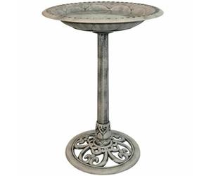 Gr8 Garden Stone Effect Plastic Pedestal Free Standing Wild Bird Bath Outdoor Garden Feeder