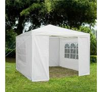 (White) Gr8 Garden Gazebo With Sides 3x3m | Outdoor Party Tent