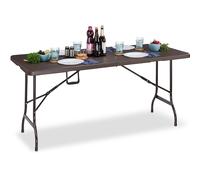 Gr8 Garden Wooden Effect 6ft Heavy Duty Folding Table in Brown Gr8 Garden Brown
