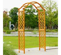 Garden Arch Wooden Pergola Feature Trellis Rose Climbing Plant Archway Tan Frame