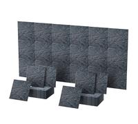 Gr8 Home 12 x Dark Grey Square Self Adhesive Acoustic Wall Panels Gr8 Home Dark Grey