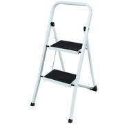 Gr8 Home 2 Step Ladder Folding Stool Non Slip Tread Heavy Duty Steel Foldable Home DIY