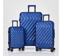 Gr8 Home 3 Piece Hard Shell Luggage Suitcase Set TSA Lock Spinner Wheels Blue