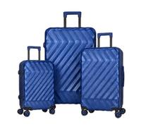 Gr8 Home 3 Piece Hard Shell Luggage Suitcase Set TSA Lock Spinner Wheels Blue