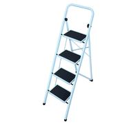 Gr8 Home 4 Step Ladder Folding Stool Non Slip Tread Heavy Duty Steel Foldable Home DIY