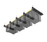 Gr8 Home 5 Piece Metal Overhead Storage Utility Bin Rack Brackets Garage Ceiling Tote Box Container Organiser Support Rails Shelving System Holds Upto 4 Containers (Containers Not included)