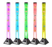 Gr8 Home 90cm Artificial Fish Lamp Bubble Fish Tube Light Floor Sensory Mood Lamp Colour Changing LED Water Feature Tower Novelty Aquarium Tropical Fish Colourful