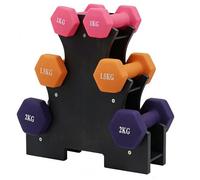 Gr8 Home 9KG Dumbbell Set Weights with Storage Stand Rack for Women’s Home Gym Fitness, Non-Slip Rubber Hex Dumbbells for Strength, Toning & Home Workouts