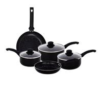 Gr8 Home Aluminium 8 Pc Marble Non Stick Cookware Set in Black Gr8 Home Black