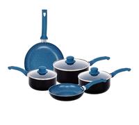 Gr8 Home Aluminium 8 Pc Marble Non Stick Cookware Set in Blue Gr8 Home Blue