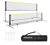 Gr8 Home Badminton Net Set Outdoor Height Adjustable Post Frame Stand Portable Garden Backyard with Carry Bag for Pickleball Tennis Badminton Volleyball (Yellow Black, 5m)