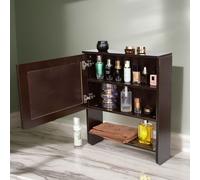 Gr8 Home Bathroom Storage Wall Mounted Cabinet Wooden Brown Door Cupboard Shelf Organiser Gr8 Home Brown