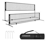 Gr8 Home Badminton Net Set Outdoor Height Adjustable Post Frame Stand Portable Garden Backyard with Carry Bag for Pickleball Tennis Badminton Volleyball (Black, 4m)