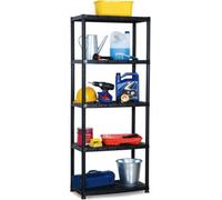 Gr8 Home Black 5 Tier Plastic Shelving Unit Storage Racking Shelves Garage Warehouse Shed