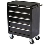 Gr8 Home Black Roller Tool Cabinet Storage Box 5 Drawers Garage Workshop Chest Trolley