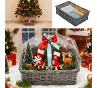 Gr8 Home Christmas Wicker Gift Hamper Basket DIY Kit Create Your Own Festive Art Craft Xmas Present