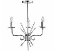 Gr8 Home Chrome Chandelier 3 Arms Ceiling Light Candle Pendant Lamp in Silver Gr8 Home Silver